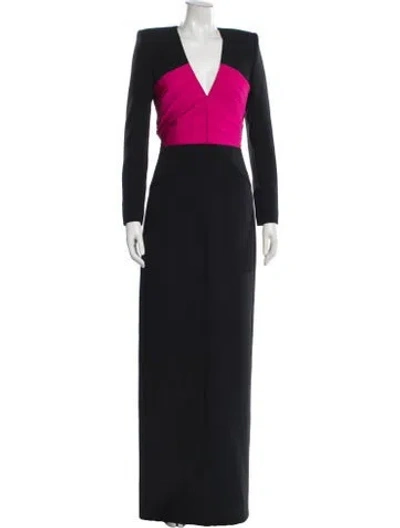 Pre-owned Safiyaa Colorblock Pattern Long Dress W/ Tags In Multicolor