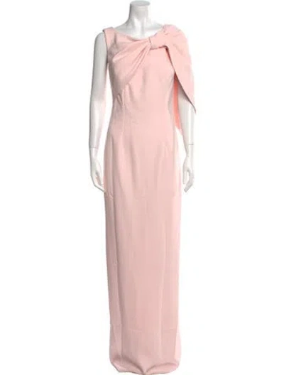 Pre-owned Safiyaa Cowl Neck Long Dress In Pink