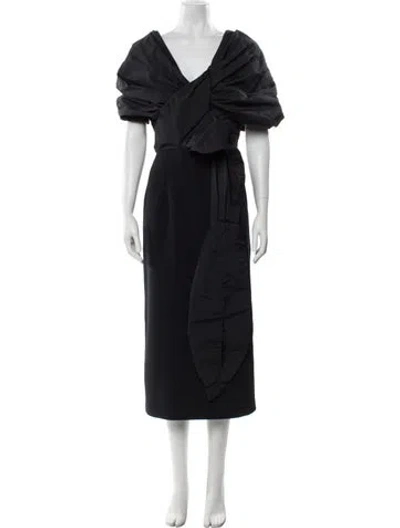 Pre-owned Safiyaa Cowl Neck Long Dress W/ Tags In Black