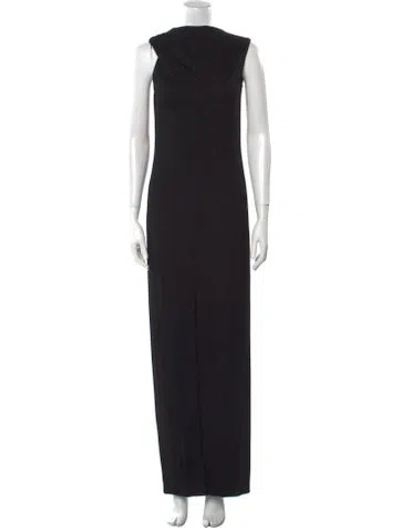Pre-owned Safiyaa Cowl Neck Long Dress W/ Tags In Black