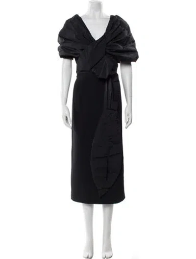Pre-owned Safiyaa Cowl Neck Long Dress W/ Tags In Black
