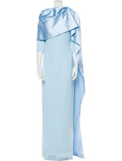 Pre-owned Safiyaa Cowl Neck Long Dress W/ Tags In Blue