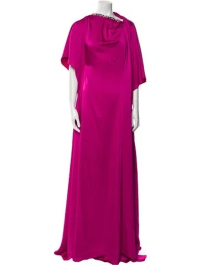 Pre-owned Safiyaa Cowl Neck Long Dress W/ Tags In Pink