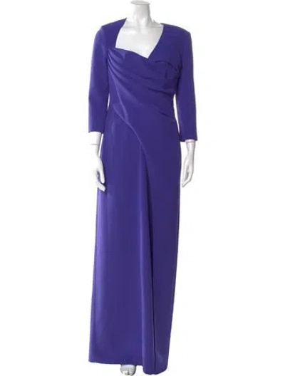 Pre-owned Safiyaa Cowl Neck Long Dress W/ Tags In Purple