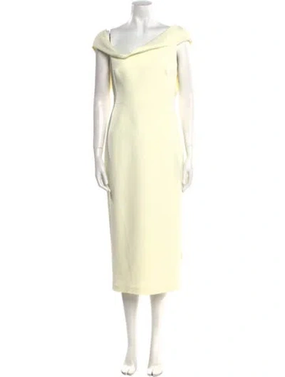 Pre-owned Safiyaa Cowl Neck Midi Length Dress In Neutral