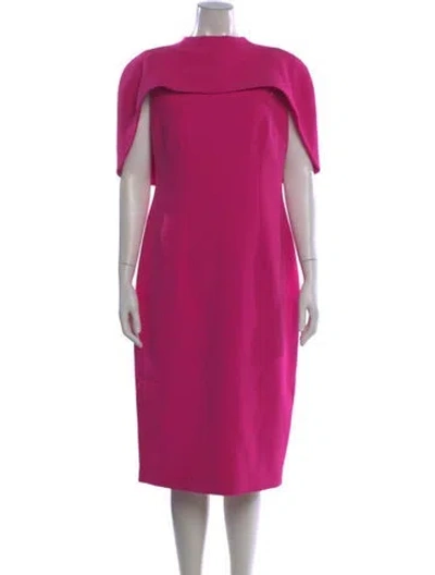 Pre-owned Safiyaa Cowl Neck Midi Length Dress In Pink