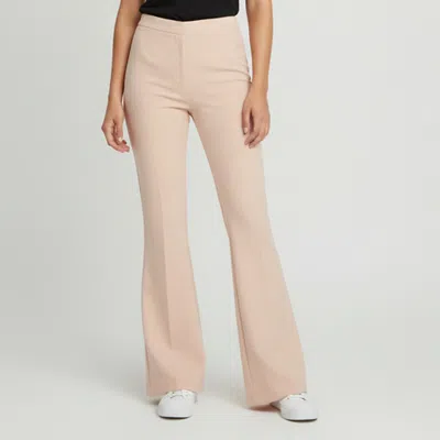 Pre-owned Safiyaa Cream Stretch Crepe Flared Trousers M
