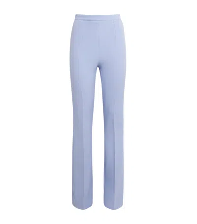 Safiyaa Crepe Alexa Flared Trousers In Blue