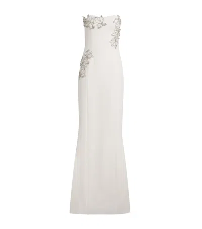 Safiyaa Crepe Embellished Angelina Gown In White