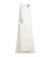 Safiyaa Cemile Metallic-leaf Crepe Maxi Dress In Ivory