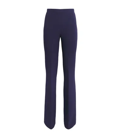 Safiyaa Crepe Flared Tailored Trousers In Navy