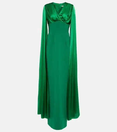 Safiyaa Crêpe Gown In Emerald