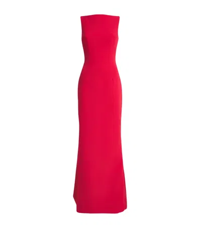 Safiyaa Crepe Sloane Gown In Red