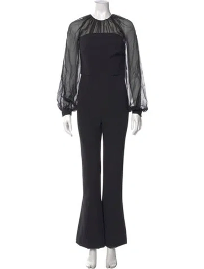 Pre-owned Safiyaa Crew Neck Jumpsuit In Black