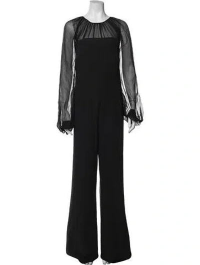 Pre-owned Safiyaa Crew Neck Jumpsuit In Blue