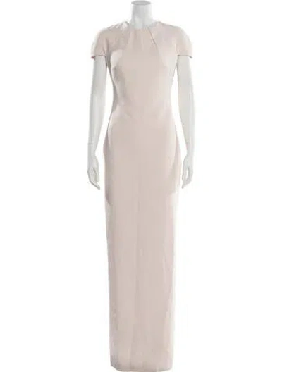 Pre-owned Safiyaa Crew Neck Long Dress In Neutral