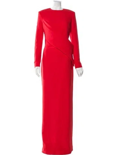 Pre-owned Safiyaa Crew Neck Long Dress In Orange