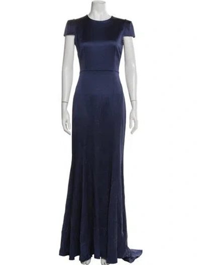 Pre-owned Safiyaa Crew Neck Long Dress W/ Tags In Blue
