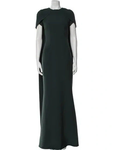 Pre-owned Safiyaa Crew Neck Long Dress W/ Tags In Green