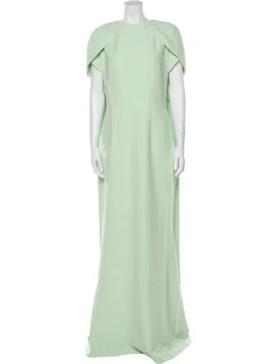 Pre-owned Safiyaa Crew Neck Long Dress W/ Tags In Green