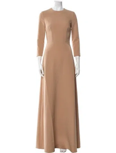 Pre-owned Safiyaa Crew Neck Long Dress W/ Tags In Neutral