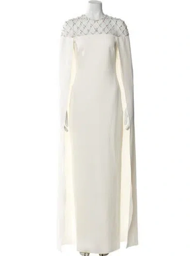 Pre-owned Safiyaa Crew Neck Long Dress W/ Tags In Neutral