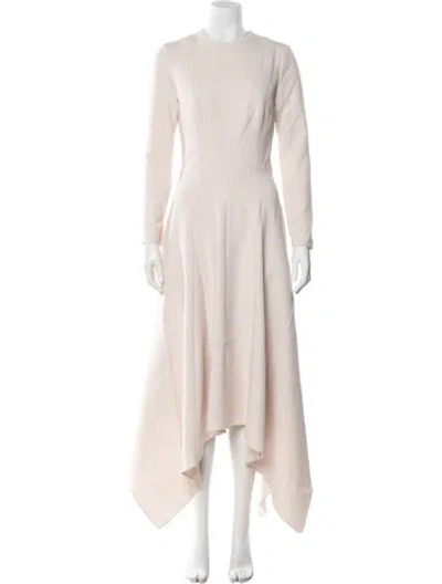 Pre-owned Safiyaa Crew Neck Long Dress W/ Tags In Neutrals