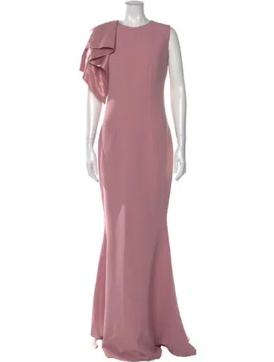 Pre-owned Safiyaa Crew Neck Long Dress W/ Tags In Pink