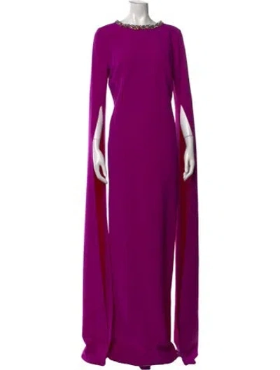 Pre-owned Safiyaa Crew Neck Long Dress W/ Tags In Purple