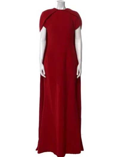Pre-owned Safiyaa Crew Neck Long Dress W/ Tags In Red