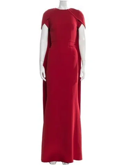 Pre-owned Safiyaa Crew Neck Long Dress W/ Tags In Red