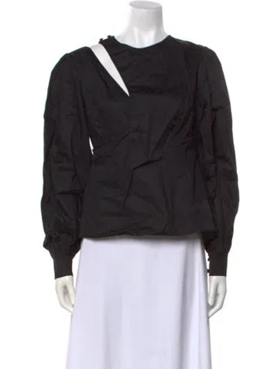 Pre-owned Safiyaa Crew Neck Long Sleeve Sweatshirt In Black