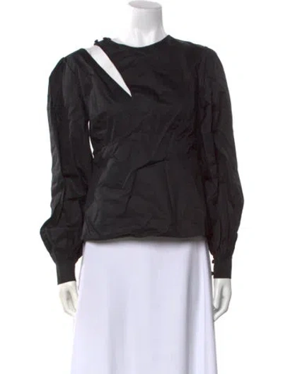 Pre-owned Safiyaa Crew Neck Long Sleeve Sweatshirt In Black