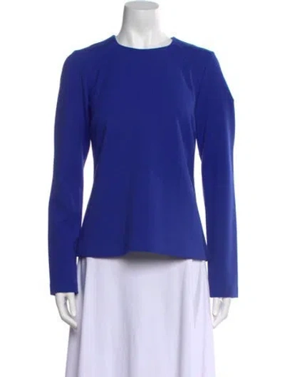 Pre-owned Safiyaa Crew Neck Long Sleeve Top W/ Tags In Blue