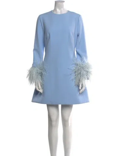 Pre-owned Safiyaa Crew Neck Mini Dress In Blue