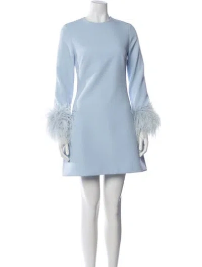 Pre-owned Safiyaa Crew Neck Mini Dress In Blue