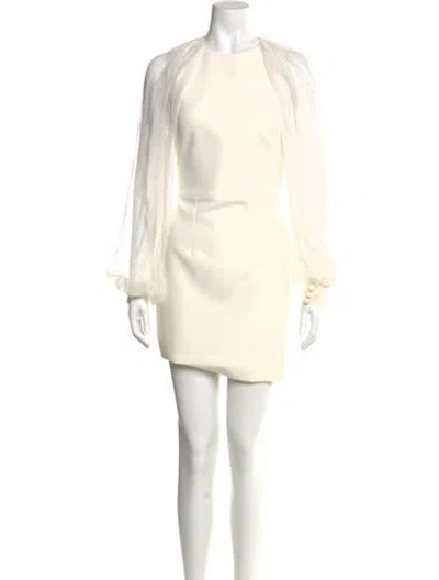 Pre-owned Safiyaa Crew Neck Mini Dress In Neutral