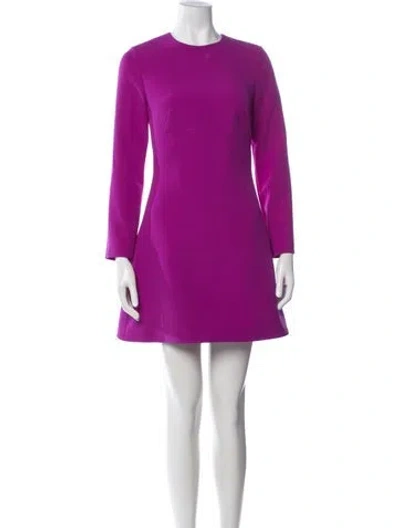Pre-owned Safiyaa Crew Neck Mini Dress In Purple