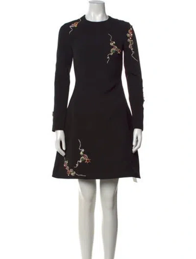 Pre-owned Safiyaa Crew Neck Mini Dress W/ Tags In Black