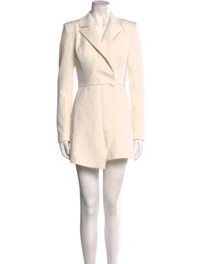 Pre-owned Safiyaa Crew Neck Romper In Neutral