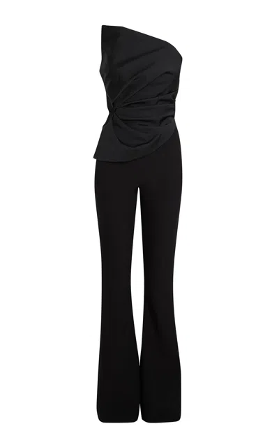 SAFIYAA DARRAL STRETCH-CREPE FLARED-LEG JUMPSUIT