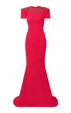 Safiyaa Delina Crepe Gown In Berry