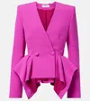 Safiyaa Double-breasted Peplum Blazer In Purple