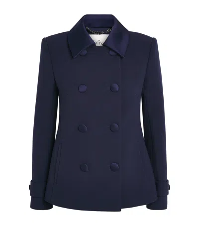 Safiyaa Double-breasted Blazer In Navy