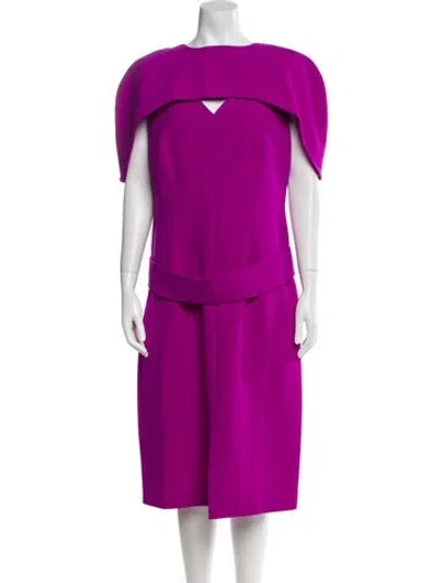 Pre-owned Safiyaa Dress W/ Cape Dress Set In Purple