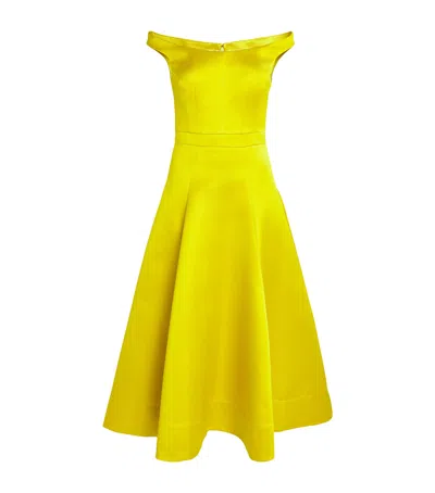 Safiyaa Duchess Midi Dress In Yellow