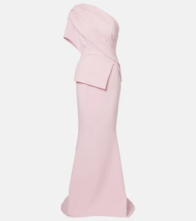 Safiyaa Elyna One-shoulder Crêpe Gown In Pink