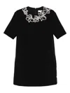 Safiyaa Embellished Short-sleeved Mini Day Dress In Black