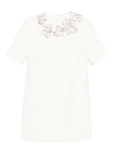 Safiyaa Embellished Short-sleeved Mini Party Dress In White