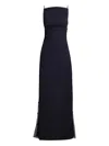 Safiyaa Embellished Side-split Gown In Blue